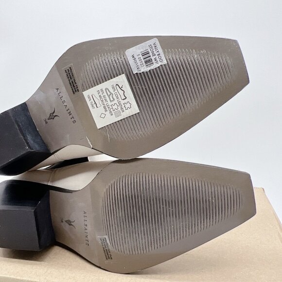 AllSaints Vally Women’s Chelsea Ankle Boots White Leather Western EU 36 US 6 - Picture 11 of 12